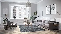 Wilton-tæppe - Stella (sort/hvid)