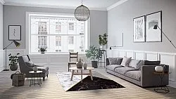 Wilton-tæppe - Savino (sort/hvid/grå)