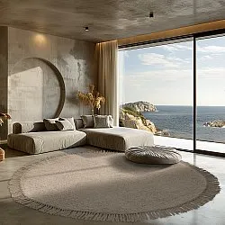 Runde tæpper - Alba Natural Cotton Shaggy (beige)