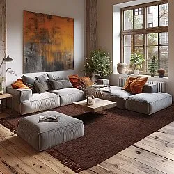 Ryatæpper - Alba Natural Cotton Shaggy (brun)