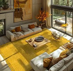 Ryatæpper - Alba Natural Cotton Shaggy (gul)