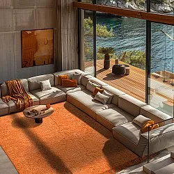 Ryatæpper - Alba Natural Cotton Shaggy (orange)