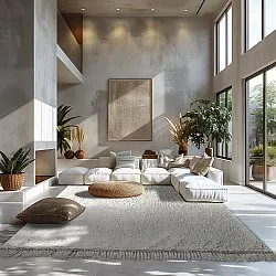 Ryatæpper - Alba Natural Cotton Shaggy (hvid)