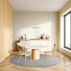 Runde tæpper - Bibury (lysegrå)