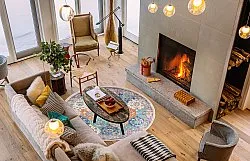 Rundt tæppe - Bohemia (lyserød/blå)