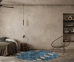 Rundt tæppe - Brigooda (lyseblå)