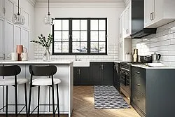 Plasttæpper - Camden (sort/hvid)