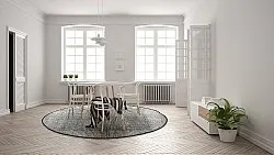 Runde tæpper - Coastal (sort/hvid)