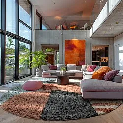 Ovalt tæppe - Osmery Natural Cotton Shaggy (multi)