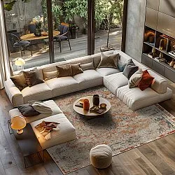 Wilton-tæppe - Douz (rød/multi)