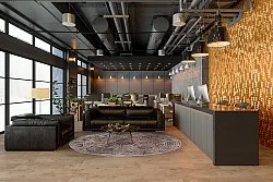 Rundt tæppe - Douz (lyserød/multi)