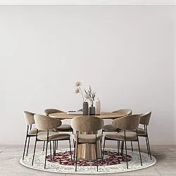 Rundt tæppe - Arabella (bordeaux)