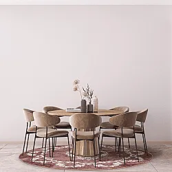 Rundt tæppe - Taknis (rød)