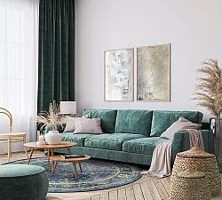 Rundt tæppe - Livley (mørkeblå)