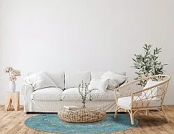 Rundt tæppe - Lainey (blå)