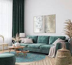 Rundt tæppe - Lainey (blå)