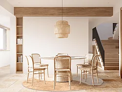 Rundt tæppe - Lazio (beige/lyserød)