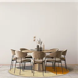 Rundt tæppe - Lazio (grå/multi)