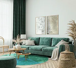 Rundt tæppe - Lazio (grøn)