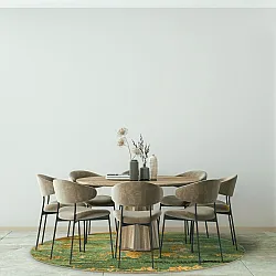 Rundt tæppe - Domont (grøn)