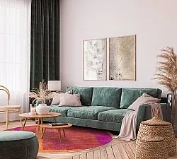 Rundt tæppe - Asti (rød)