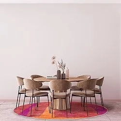 Rundt tæppe - Asti (rød)