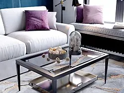 Wilton-tæppe - Genova (grå/hvid/guld)