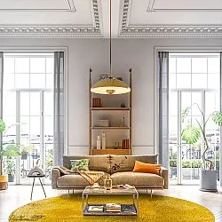 Rundt tæppe - Arbus (guld)