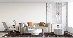 Wilton-tæppe - Nara (sort/guld)