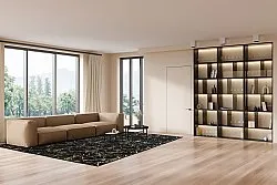 Wilton-tæppe - Alden (sort/guld)