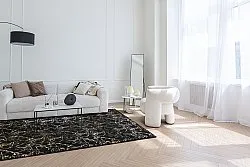 Wilton-tæppe - Alden (sort/guld)