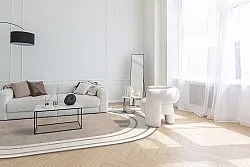 Ovalt tæppe - Josie (beige)