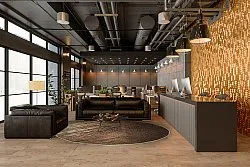 Rundt tæppe - Junes (guld)