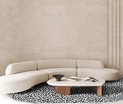 Ovalt tæppe - Leopard (sort/hvid)