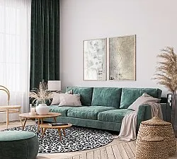 Runde tæpper - Leopard (sort/hvid)