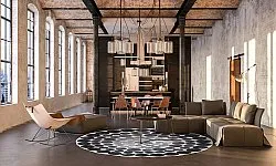 Rundt tæppe - Marineo (antracit)