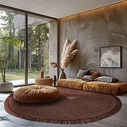 Runde tæpper - Alba Natural Cotton Shaggy (brun)