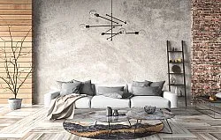 Rundt tæppe - Padova (antracit/orange)