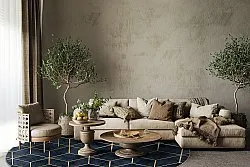 Rundt tæppe - Remy (mørkeblå)