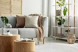 Rundt tæppe - Santi (lyserød/hvid)