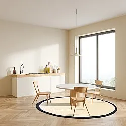 Runde tæpper (sisal) - Agave (sort/hvid)