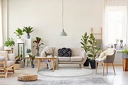 Runde tæpper - Indoor/Outdoor Kendall (cream/grå)