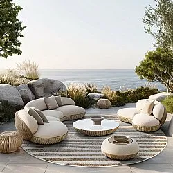 Runde tæpper - Indoor/Outdoor Baldwin (cream/beige)