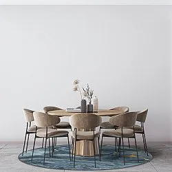 Runde tæpper - Storm (blå/guld)