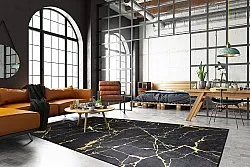 Wilton-tæppe - Vieste (sort/guld)