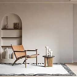 Wilton-tæppe - Zebra boarder (sort/hvid)