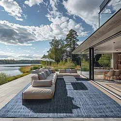 Jutetæppe - Amasia (blå)