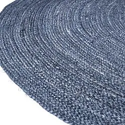 Rund jutetæppe - Amasia (blå)