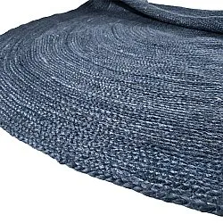 Rund jutetæppe - Amasia (blå)