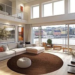 Rund jutetæppe - Amasia (brun)